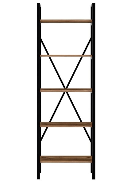 Ceramical Black Sacramento Metal Bookcase with 5 Shelves - 60X180 cm