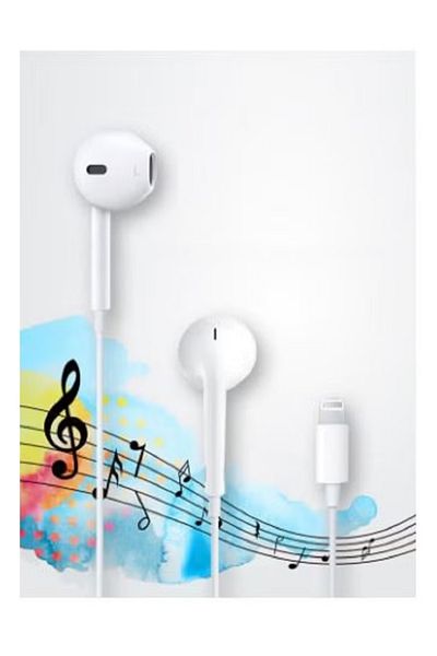 Primo Plus سماعات أذن سلكية لهاتف Apple iPhone باللون الأبيض