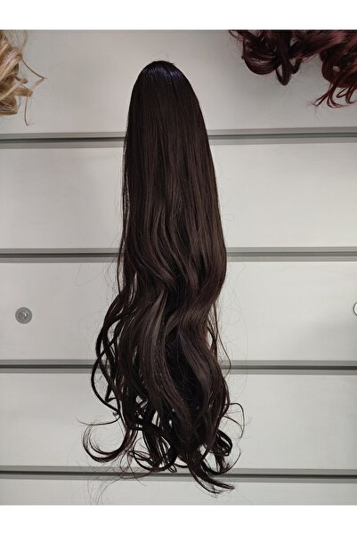 CREST E-TİCARET منتجات جديدة - ذيل حصان بمشبك مقاس 4 لون كستنائي فاتح