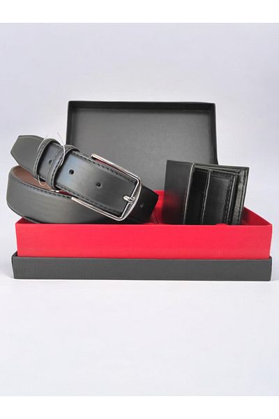 UCCELLO Special Gift Boxed Set of 2 Gift Stylish Faux Leather Men's Belt Wallet Set