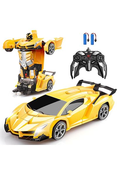 COOYA Remote Control Car, Transform One-Button Deformation & 360°Rotating Drifting with LED Light for Kids