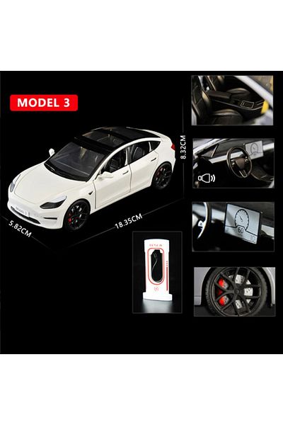 WELLY Model 3 white nobox 1:24 Tesla Model 3 Model Y Alloy Car Model Diecast Metal Toy Vehicles Car Model