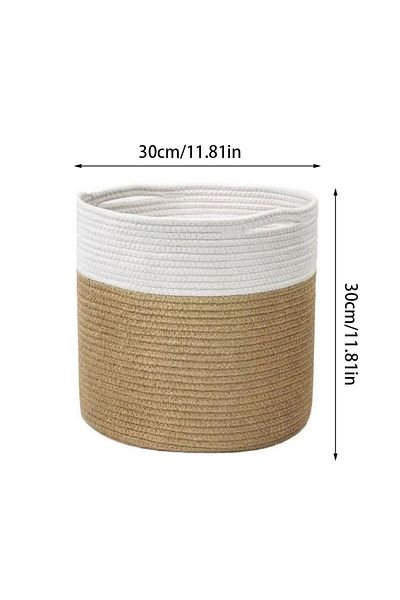 Choice F Handmade Cotton Rope Woven Baskets Flower Pot Holder Kids Toys Clothes Sundries Storage Bag Laund.