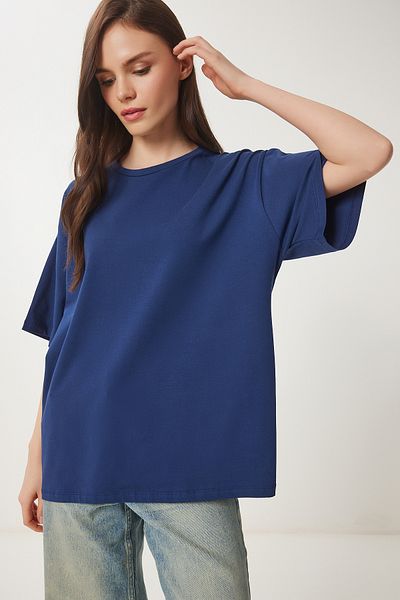 Lovelyİstanbul Tricou oversize Basic DARK BLUE LHW0003