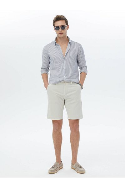 Kip Stone Woven Slim Fit Casual Cotton Blended Bermuda