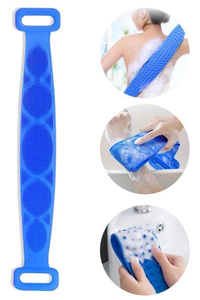 jetfast Double Sided Bath Back Scrub Silicone Shower Loofah Brush 70 Cm