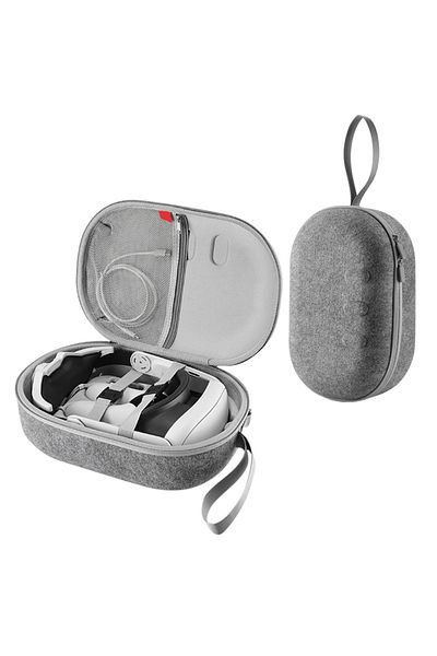 APWIKOGER Grey A Portable Carrying Case For Meta Quest 3 Travel Case VR Larger Capacity Storage Bag For Quest
