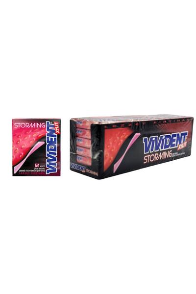 Vivident Storming Strawberry Flavored Sugar Free Gum 33 g X 18 Pcs