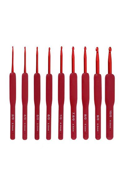 Choice 9PCs Silicone Crochet Hooks Set Needle Handle Frosted Aluminum Handmade DIY Hook Head Crochet Sweate