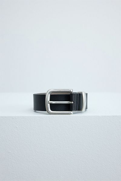 Suud Collection Black Ori Nickel Oxide Buckle Leather Belt