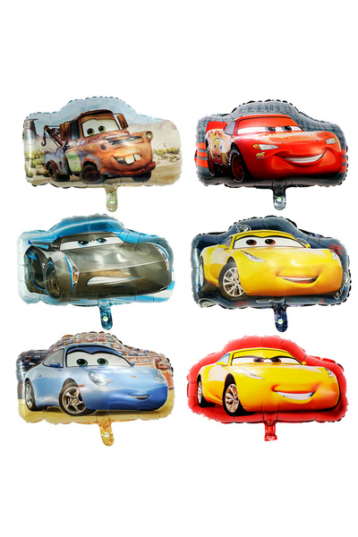 Choice كما هو موضح في الصورة، 6 قطع من بالونات ديزني لايتنينج ماكوين الكرتوني...