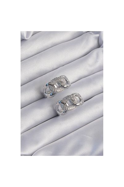 Skygo Brass Silver Color Zircon Stone Milky Way Earrings - Tj-Bkp9199