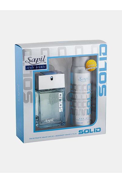 sapil مجموعة من 2 - عطر Solid For Men EDT 100 مل + مزيل عرق 150 مل مجموعة هدايا