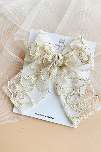 MAMASBOW Çocuk Ve Yetişkin Gold Simli Fiyonk Toka