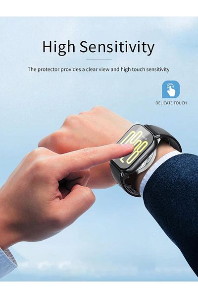 Fibaks واقي شاشة لساعة Xiaomi Redmi Watch 5 Active متوافق مع إطار أسود منحني بتغطية كاملة