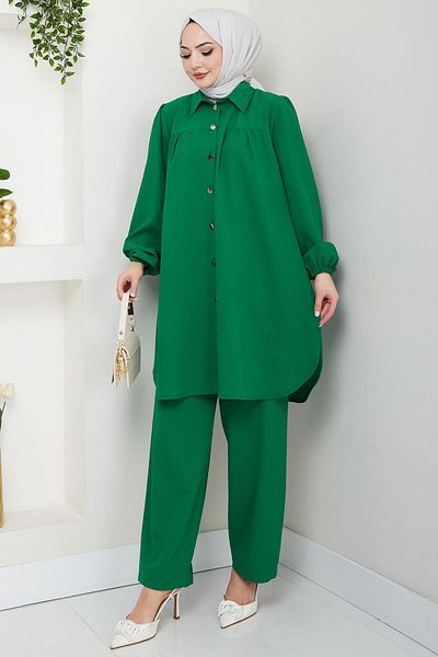 hafsamina Σετ δύο τεμαχίων με κορδόνια - Emerald HM2689