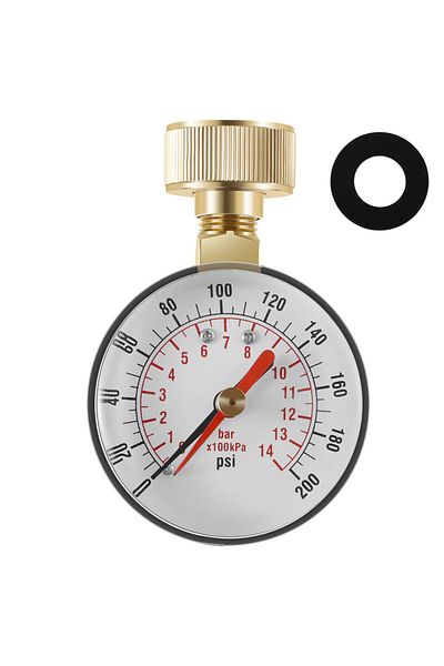 willkey TS-60-200PSI Pressure Gauge Water Pressure Test Gauge TS-60-200 PSI Water Pump Pressure Gauge for Ho