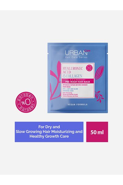 Urban Care قناع الشعر قبل الغسيل بحمض الهيالورونيك والكولاجين لاستعادة الشعر 50 مل