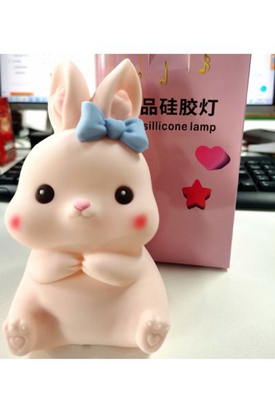 Choice Rabbit B Night Light Cute Animal Panda Rabbit Duck Lovely Silicone Lamp Cloud Star Christmas Gift fo