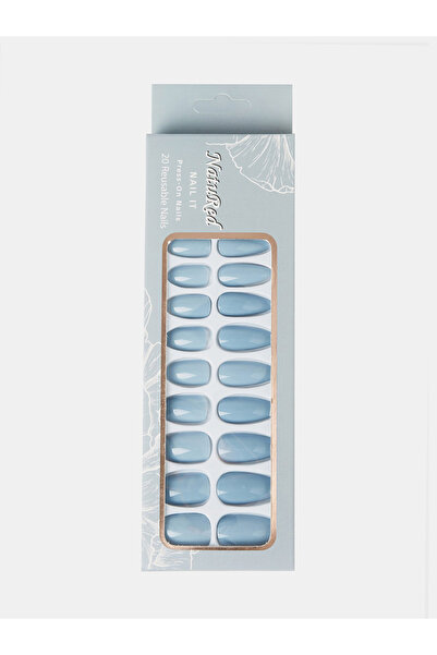 NatuRed Nail It Press-On Nails, Cloudy Blue