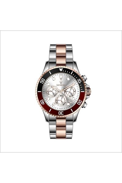 Raymond Rym-81030 Clock Men Wrist Watch - Stainless Steel - 2 Year Warranty