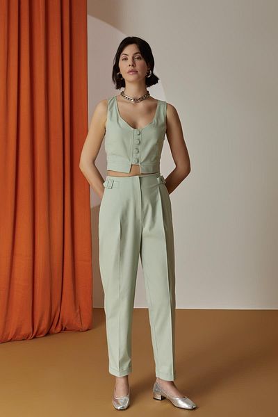 Naar Mint Motif Top with 12212 Pants