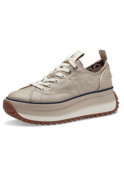 Tamaris Damen Low Sneaker Low Top 1-23731-41 Goldfarben 933 Light Gold Textil/Synthetik mit TOUCH-IT