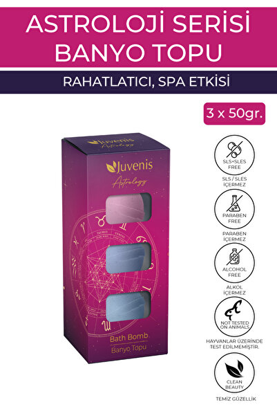Juvenis Buğday Yağı Ve E Vitamini 3'lü Astroloji Banyo Topu Doğal Hindistan C...