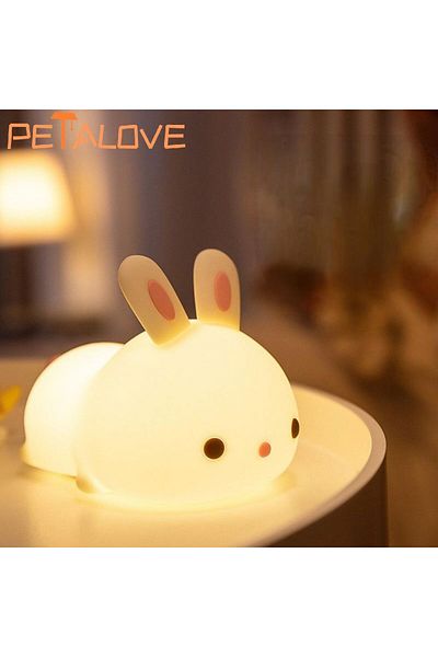 Choice Rabbit A Night Light Cute Animal Panda Rabbit Duck Lovely Silicone Lamp Cloud Star Christmas Gift fo