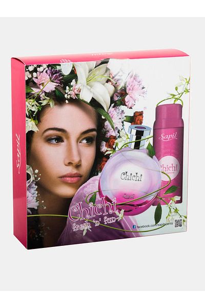 sapil عبوة من قطعتين - مجموعة هدايا عطر تشيتشي 100 مل + مزيل عرق 150 مل