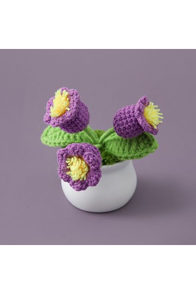 Choice J Tulip Handmade Crochet Flowers Potted Finished Woven Bouquet Artificial  Knitted Flower Valentine.