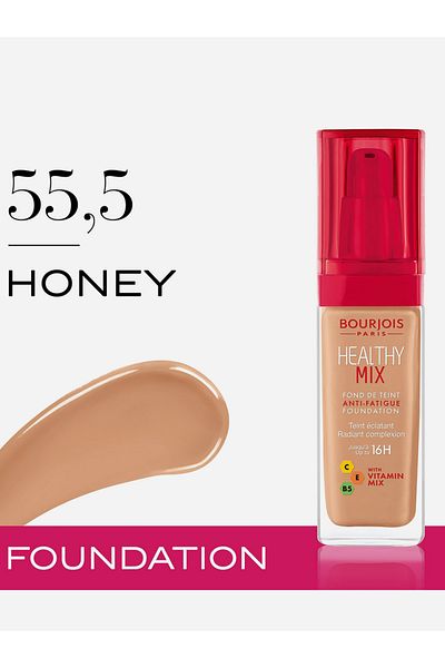 Bourjois Healthy Mix Anti-Fatigue Foundation - 55.5 Honey, 30ml