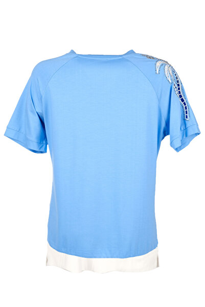 Vedi -bb Oversize V Yaka Kısa Kol Kadın T-Shirt - Minimalist Tarz