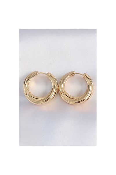 Skygo Brass Gold Color Asymmetric Crimp Earrings - Tj-Bkp8974