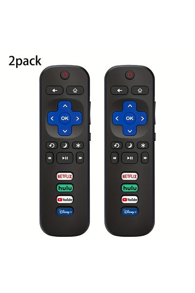Choice 2pcs black 2 remote controls compatible with TCL Roku/Hisense Roku/Onn Roku/Philips Roku smart TV (n