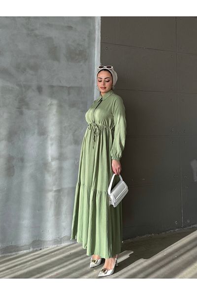 ENSA TESETTUR Asian Wrinkled Dress Mint