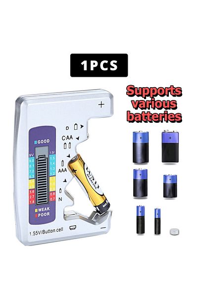 Choice white 1pcs Digital Battery Tester C D N AA AAA 9V 1.5V Button Cell Capacity Check Detector LCD Displ