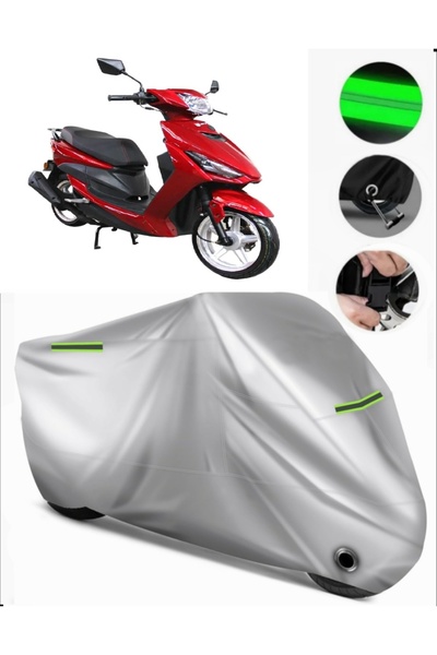 MotoEN Stmax Nett 50 Rear Bag Compatible Premium Motorcycle Tarpaulin (Lock C...