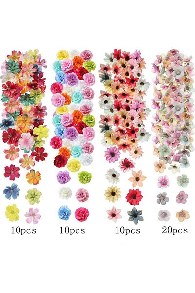 Choice 1 50Pcs Random Color Mixing Artificial Flowers Rose Fake Flowers Home Decor Wedding Decoration Cake.