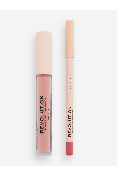 Revolution Lip Contour Kit Brunch - Lip Liner and Liquid Lipstick