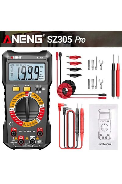 ANENG SZ305 BLACK PRO ANENG SZ305 Digital Multimete True RMS Handheld Multifunction High Precision Tester