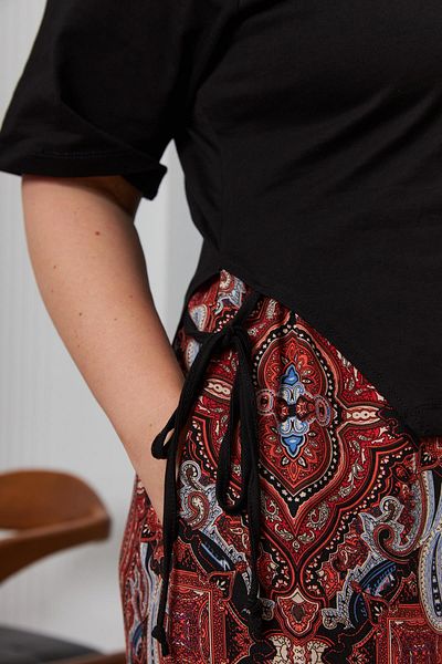 RMG Ethnic Patterned Large Size Casual Tile Dress