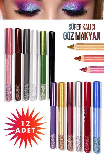 MUJGAN 8 Pack Colorful Thick Glitter Pen Eyeliner