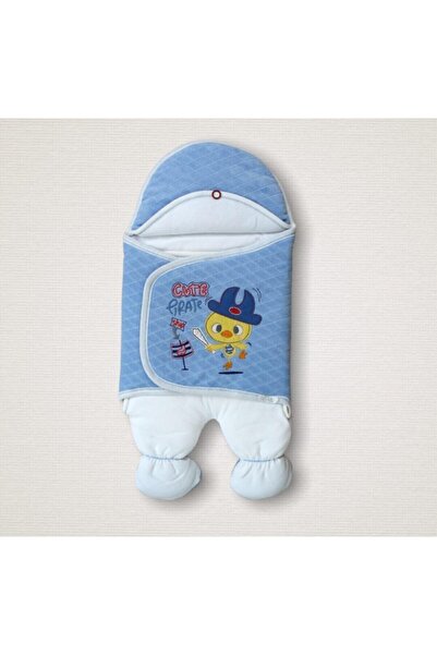 Tomuycuk 100% Cotton Unisex Baby Swaddle - Blue & Duck Footed Outer Swaddle
