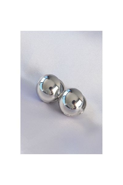 Skygo Silver Brass Colored Hollow Minimal Heel Stud Earrings - TJ-BKP8985