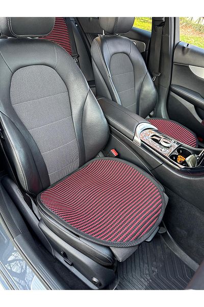 TREND Meka Part Auto Seat Protective Cover 2 Pieces Floor Mat Only Front Universal Red Black