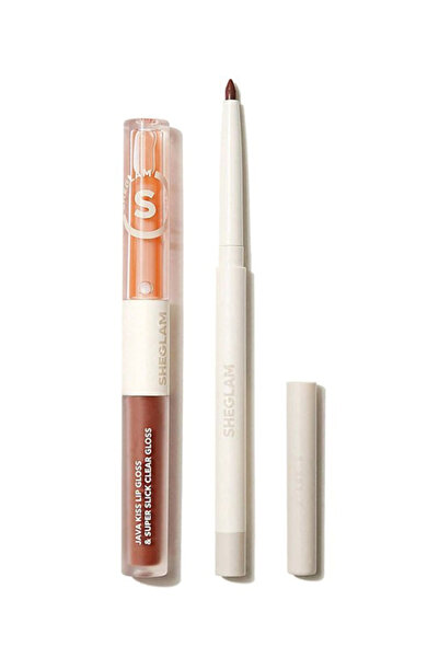 SHEGLAM Soft 90S Glam Lip Liner and Lip Duo Set, Haute Cocoa