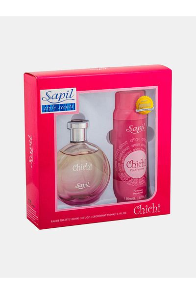 sapil عبوة من قطعتين - مجموعة هدايا عطر تشيتشي 100 مل + مزيل عرق 150 مل