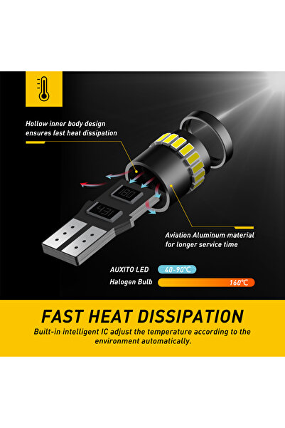 Choice T10 6000K White AUXITO 10 قطع W5W LED T10 LED Canbus لمبات إضاءة موقف السيارة