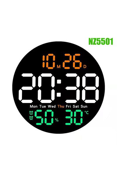Choice NZ5501COLOR Remote Control 10 inch Colorful Led Wall Calendar Clock for Home Decoration with Tempera
